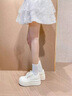 靖話(huà)潮牌小白鞋女25年春秋季新款板鞋小個(gè)子增高6cm休閑鞋舒適運動(dòng)鞋 米白色 37 (235mm) 曬單實(shí)拍圖