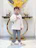 G.DUCKKIDS兒童裝男童睡衣款家居服加絨大童加厚珊瑚絨男孩法蘭絨2024新款 灰色 130cm 曬單實(shí)拍圖