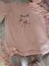 SKONWAT孕婦裝夏裝上衣短袖夏天衣服寬松T恤夏季時(shí)尚款孕婦T恤潮學(xué)步 粉色小鹿+灰色七分褲【兩件套】 XL 曬單實(shí)拍圖