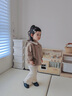 幼歌（YOUGE）嬰幼兒秋季新款內(nèi)里純棉娃娃領(lǐng)上衣元?dú)庥H膚百搭外套潮 卡其 100 cm 曬單實(shí)拍圖