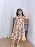 G.duck小黃鴨女童吊帶裙夏季2025新款洋氣兒童度假碎花沙灘裙女大童夏裝 花色 140cm 曬單實(shí)拍圖