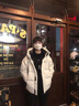 鴨鴨（YAYA）羽絨服男士短款冬季新款時(shí)尚休閑迷彩面包服連帽青年加厚外套 黑迷彩 L (建議130-150斤) 曬單實(shí)拍圖