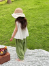 金日滿女童套裝夏季2025新款女童短袖t恤夏裝套裝兒童吊帶背心無袖上衣 白色 110 曬單實拍圖