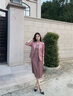 晨芙職業(yè)西裝外套女夏季薄款小個子氣質(zhì)休閑高級感緞面西服連衣裙套裝 粉色西裝+咖啡色連衣裙 L 建議100-110斤 曬單實(shí)拍圖