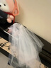 嵐束頭紗新娘主婚紗結(jié)婚領(lǐng)證求婚訂婚超仙高級(jí)感蓬蓬頭飾影樓拍照道具 素紗珍珠頭紗70cm【發(fā)梳款】 曬單實(shí)拍圖