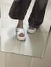 桂岐 仙女風(fēng)涼拖鞋女新款浴室外穿厚底配裙子沙灘時(shí)尚百搭涼拖鞋女 白色 4.5cm 37 曬單實(shí)拍圖