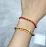中國黃金（CHINA GOLD）黃金手鏈女款足金五帝錢金珠紅手繩七夕情人節(jié)生日禮物送女友老婆 五帝錢手繩【紅繩】約0.73g+品牌禮盒 曬單實拍圖