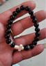 逐青黑白十字架手鏈男潮小眾仿黑曜石單圈手串男女百搭情侶手鏈配飾品 黑色十字架手鏈 曬單實(shí)拍圖