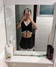 CEENIU泳衣女2025新爆款分體裙式性感純欲保守學(xué)院風(fēng)顯瘦泡溫泉度假泳裝 黑色白花邊 均碼 【建議80-120斤】 曬單實(shí)拍圖