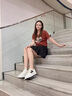 CAMILA KSENIA休閑鞋女款2025新款春夏透氣厚底板鞋運動(dòng)小白鞋子 黑色 37 曬單實(shí)拍圖