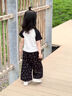 G.DUCKKIDS小黃鴨童裝女童短袖套裝夏季新款洋氣韓版休閑小女孩夏裝兩件套薄 黑白色 130 (建議115-125cm 5.2-7周歲) 曬單實(shí)拍圖