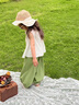 金日滿女童套裝夏季2025新款女童短袖t恤夏裝套裝兒童吊帶背心無袖上衣 白色 110 曬單實拍圖