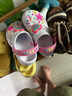 Skechers斯凱奇商場同款女童休閑一腳蹬洞洞鞋夏季新款閃燈涼拖鞋308406L 白色/多彩色/WMLT 30 曬單實拍圖