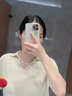 老福黃金貝珠珍珠項鏈女年輕時尚款高級輕奢首飾520情人禮物送女友老婆 淡水珍珠項鏈約6mm 曬單實拍圖