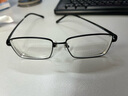 依視路（ESSILOR）男女款商務(wù)超輕鏡框可配依視路鏡片光學(xué)近視定制防藍光平光眼鏡 鈦+金屬-全框-4004BK-黑色 鏡框+依視路膜巖高清1.60現(xiàn)片 曬單實拍圖