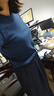 迪賽尼斯（DESIGNICE）2025年夏季新款通勤氣質(zhì)寬松直筒褲百搭薄款高腰休閑褲女 牛仔藍 L 曬單實拍圖