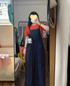 MsShe【仿牛仔背帶闊腿褲】大碼女裝2025夏裝胖mm顯瘦收腰九分褲 背帶褲-藏青藍色現(xiàn)貨 2XL 曬單實拍圖