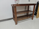 葉余鞋柜換鞋凳門(mén)口可坐入戶(hù)門(mén)口鞋架子多層家用實(shí)木玄關(guān)柜置物架 楠竹雕花鞋架(胡桃色) 3層60cm 曬單實(shí)拍圖