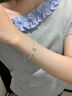 中國黃金（CHINA GOLD）足銀幸運四葉草手繩男女新款簡(jiǎn)約編生日禮物送女友老婆教師節禮物 s999四葉草手繩-綠色【心動(dòng)禮盒】 曬單實(shí)拍圖