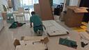 全友家居奶油風(fēng)家具鋼化玻璃餐桌椅子組合套裝家用客廳長方形吃飯桌 鋼化玻璃|餐桌+250餐椅A*4 曬單實拍圖