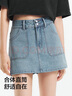 森馬（Semir）牛仔褲女顯腿長短褲潮酷夏2025防走光高腰裙褲小個(gè)子109325122004 曬單實(shí)拍圖