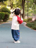 幼歌（YOUGE）嬰幼兒愛(ài)心繡標柔軟寬松軟牛仔束腳褲寶寶可愛(ài)休閑褲子 牛仔藍 90 cm 曬單實(shí)拍圖