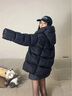 DRPR品牌女裝新品2025冬季新款短款型云朵泡芙白鴨絨羽絨服女連帽寬松 高級雅黑 S (建議85-110斤) 曬單實(shí)拍圖