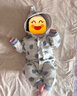 babylove嬰兒連體衣純棉雙層寶寶衣服春秋款外出抱衣連帽哈衣 灰藍(lán)色小南瓜 66cm (3-6個(gè)月) 曬單實(shí)拍圖