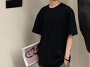 nasawassup重磅純棉短袖男款夏季潮牌t恤男美式寬松半截袖內搭半袖五分袖 黑色+深灰色【兩件裝】T1 【重磅280克】 2XL 【建議150斤-180斤】 曬單實(shí)拍圖