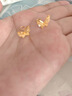 中國黃金（CHINA GOLD）黃金耳釘女款新款鏤空足金蝴蝶彎鉤耳飾情人節生日禮物送女友愛(ài)人 蝴蝶耳釘 約1g 曬單實(shí)拍圖