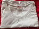 恒源祥男士短袖純棉夏季薄款圓領(lǐng)休閑純色大碼打底衫透氣T恤 白色 曬單實(shí)拍圖