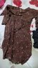 皮爾卡丹（pierre cardin）高檔棉麻連衣裙女2024春秋冬民族風(fēng)碎花亞麻長裙大碼長袖加絨加厚 酒紅色（即將售罄） 常規(guī)/ XL 【建議125-145斤】 曬單實拍圖