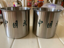 內(nèi)務(wù)口杯 式制04不銹鋼水杯 牙杯洗漱牙缸 0洗臉盆黃7 軍綠色毛巾 (武)有字口杯1個(直徑9.5*高9CM) 曬單實拍圖