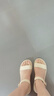 ZHR涼鞋女夏季新品一字帶真牛皮厚底女鞋簡約休閑露趾羅馬沙灘鞋女潮 米色 （M561） 38 曬單實拍圖