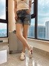 妙麗（Millies）品牌板鞋網(wǎng)面透氣內(nèi)增高運動休閑女鞋2025夏季新款鏤空德訓小白鞋 米紅 37 (235mm)  標準碼 曬單實拍圖