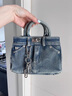 PGPR新款牛仔布時(shí)尚百搭手提斜挎包個(gè)性復古包包女2025新款手提單肩包 牛仔藍 曬單實(shí)拍圖
