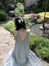 巧丂法式藍色掛脖吊帶連衣裙子女夏季2025新款海邊度假氣質(zhì)長裙 灰藍色 無腰帶 L 建議111-130斤穿 曬單實拍圖