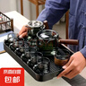 功夫茶具套裝煙灰側(cè)把茶壺玻璃高檔整套泡茶器燒水壺茶盤(pán)煮茶家用 壺+公杯+茶漏+主人杯+6把杯+杯架+茶盤(pán) 曬單實(shí)拍圖