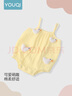 優(yōu)奇嬰兒衣服女寶寶夏季超薄無袖吊帶包屁衣女童夏天薄款背心哈衣爬服 曬單實(shí)拍圖