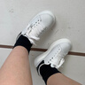 H8小白鞋2025新款百搭莆田鞋子情侶男女內(nèi)增高厚底休閑運(yùn)動(dòng)板鞋 白色-黑皮尾（禮盒裝） 37 女碼 曬單實(shí)拍圖