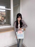 CHARLIE&KELLI女士包包背包女包2025新款雙肩包女撞色菱格背包校園學(xué)生鏈條書包 藍(lán)色【京倉配送 品牌禮袋】 曬單實(shí)拍圖