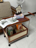 家逸實(shí)木邊幾可移動(dòng)茶幾帶輪藤編小推車(chē)中古簡(jiǎn)約沙發(fā)邊柜收納置物架 曬單實(shí)拍圖