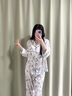 維多利亞的秘密 田曦薇同款 夏季宅度假水光綢家居服絲滑涼感長(zhǎng)袖長(zhǎng)褲睡衣套裝女 3RC6墨藍(lán)飛馬-印花 11273302 M 曬單實(shí)拍圖