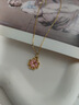 中國黃金（CHINA GOLD）黃金項鏈琺瑯?biāo)娜~草女足金吊墜金飾情人節(jié)送女友老婆媽媽生日禮物 足金琺瑯?biāo)娜~草+S925鏈+禮盒 曬單實拍圖