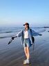 simple pieces【天絲牛仔短褲】夏新款SPS牛仔四面彈剪邊四分褲女 水洗淺藍(lán)(現(xiàn)貨) XL 93/95 （115-120斤） 曬單實拍圖