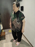 啄木鳥中老年女裝媽媽夏裝2025新款棉麻短袖套裝寬松時(shí)尚大碼母親節(jié)禮物 綠衣+黑褲 2XL 建議145-170斤 曬單實(shí)拍圖