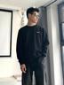 Jeep（吉普）時(shí)尚男裝春秋季新款男士寬松長(zhǎng)袖衛(wèi)衣純色百搭圓領(lǐng)打底衫休閑上衣 純黑【升級(jí)款】 XL 曬單實(shí)拍圖