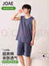 JOAE【純棉抑菌】男士睡衣男背心無(wú)袖短褲家居服薄款套裝2XL 曬單實(shí)拍圖