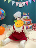G.DUCKKIDS小黃鴨女童套裝春秋款連衣裙周歲女寶寶公主裙禮服兒童秋冬兩件套 紅色春秋套裝（花朵款?yuàn)A子） 90 尺碼1~2歲【 80-90cm】 曬單實(shí)拍圖