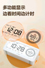 得力（deli）可視化智能鬧鐘計時器 學生專用起床神器背光床頭鐘時鐘溫度計 開學升學季必備禮物 LE107 白色 曬單實拍圖